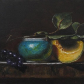 Turquoise Vase and Melon (after Jeff Legg)